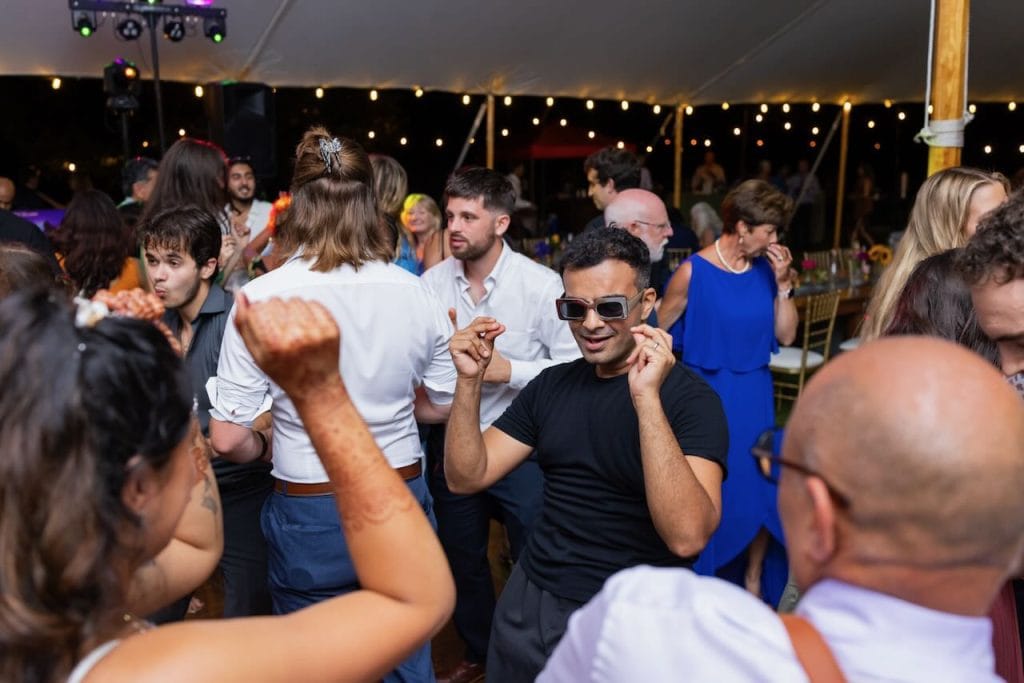 People dancing at a wedding reception