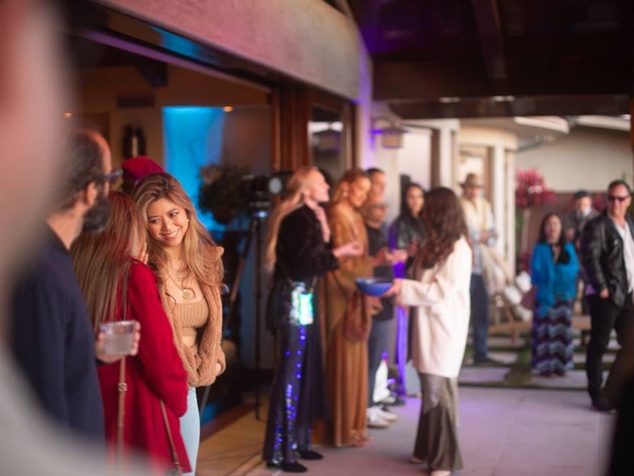 People mingling at a reception